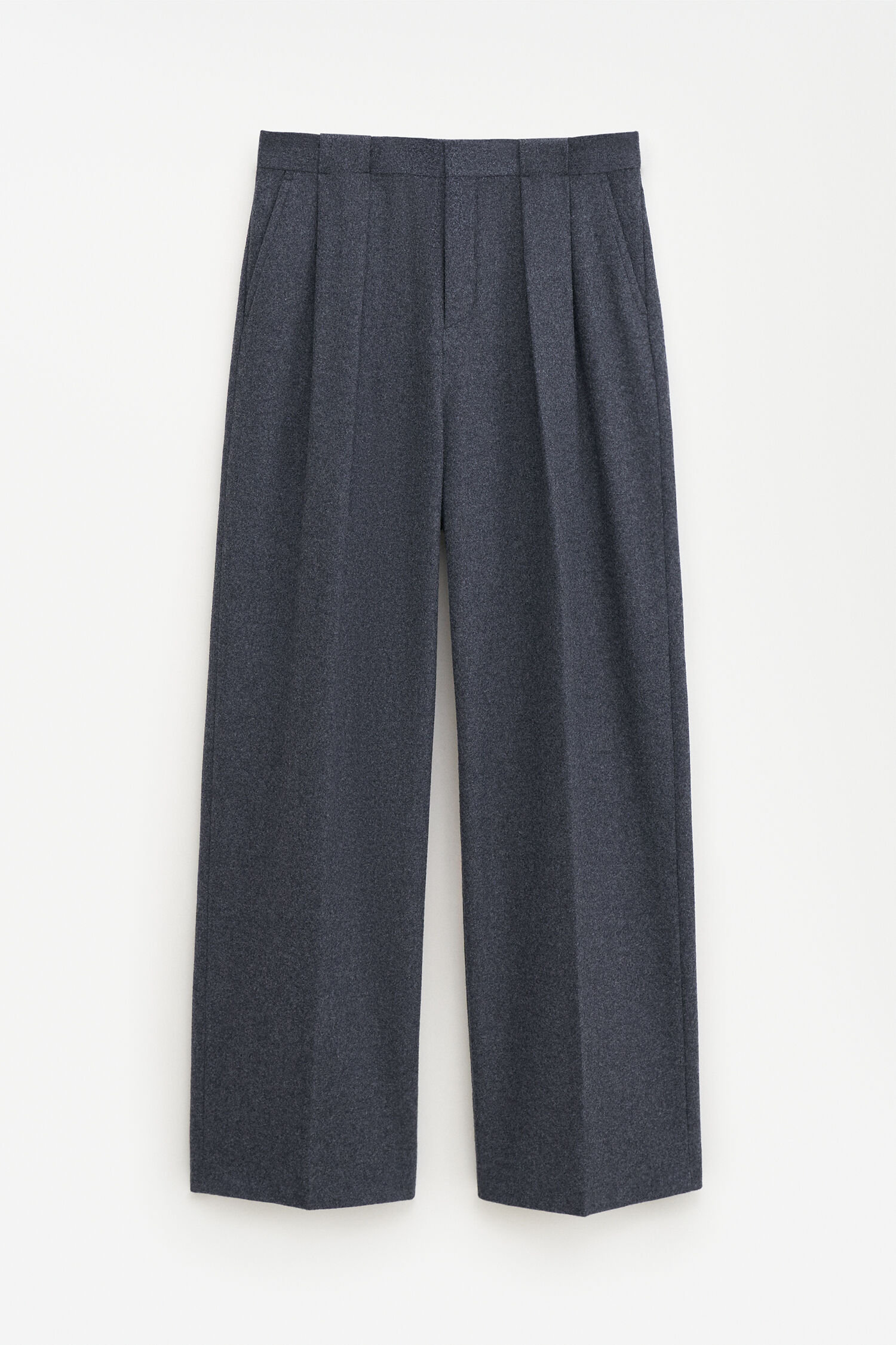 Oversized Pleated Wool Trousers
